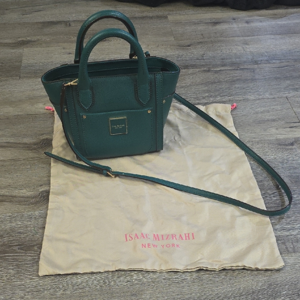 Like New Isaac Mizrahi Green Crossbody Purse